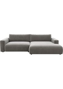 Ecksofa Musterring "LUCIA zeitlos, bequem, sch&ouml;ne Detailverarbeitung Breite 296cm, L-Form", silber (silber samt), B:296cm H:81cm T:190cm, Flachgewebe VALMONT (60% Baumwolle/40% Leinen);Leder PURO, pigmentiertes Leder;Microfaser CRONA (100% Polyester);Flachgewebe FLORIS (100% Polyester);Leder BAX, pigmentiertes Leder, Sofas, Ecksofa
