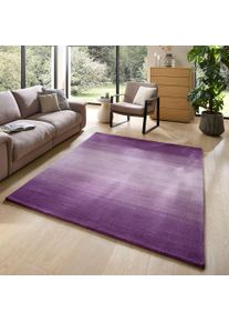 Wollteppich Theko "Wool Comfort", lila, B:190cm H:14mm L:290cm, Schurwolle, Teppiche, Wollteppich, Handweb Teppich, reine Wolle, handgewebt, brilliante Farben, Scandi