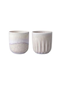 Becher "Becher Set Perlemor 290 ml 2er Set beige", beige, 2 tlg., Porzellan, LIKE. BY VILLEROY & BOCH, Trinkgef&auml;&szlig;e, Becher