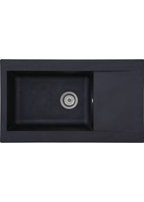 Einbausp&uuml;le respekta, schwarz, B:86cm H:20cm T:50cm, Verbundwerkstoff, K&uuml;chensp&uuml;len, Einbausp&uuml;le