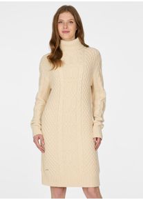 Strickkleid Ragwear "ODREI", Damen, Gr. XL, N-Gr, Langarm, Strick, beige (ecru), Strick, Obermaterial: 60% Baumwolle, 40% Polyester, unifarben, kniefrei, Kleider Strickkleid, mit Rollkragen und tollem Zopfstrickmuster