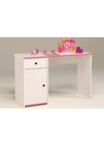 Kinderschreibtisch Parisot "Smoozy", rosa (wei&szlig;, rosa), B:121cm H:77cm T:50cm, Tische, Kinderschreibtisch, Jugendschreibtisch, Schreibtisch