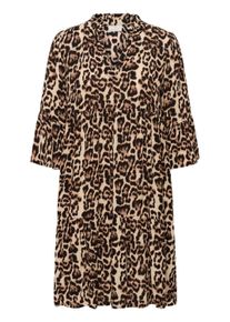 Midikleid Kaffe "Damen Kleid KAellen", Damen, Gr. 36, N-Gr, beige (naturel leopard print), Obermaterial: 100% Viskose LENZING ECOVERO CV LenzEcov., Kleider Midikleid