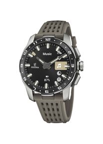 Smartwatch Festina "Connected Full D", grau (braun, braun), Smartwatches, Herren, Smartwatch, Armbanduhr, Herrenuhr, Bluetooth, Kamera-Fernbedienung, VO2max