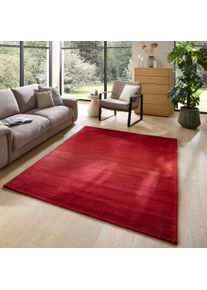 Wollteppich Theko "Wool Comfort" Gr. 4, rot, B:160cm H:14mm L:230cm, Schurwolle, Teppiche, Wollteppich, Handweb Teppich, reine Wolle, handgewebt, brilliante Farben, Scandi