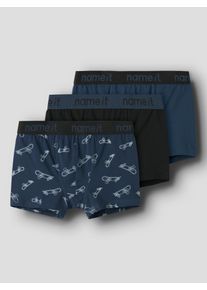 Trunk name it "NKMBOXER 3P TITAN SKATER NOOS", Jungen, Gr. 134/140, 3 Stk., Jersey, schwarz (titan pack:w, titan, schwarz), Jersey, Obermaterial: 95% Baumwolle, 5% Elasthan, bedruckt, bequem, Unterhosen Trunk