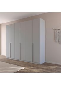 Dreht&uuml;renschrank OTTO HOME "Kleiderschrank Schrank Garderobe AGORDO Schlafzimmer", grau (seidengrau), B:271cm H:229cm T:54cm, Holzwerkstoff, Schr&auml;nke, Dreht&uuml;renschrank, durchdachte Innenausstattung, in 8 Breiten und 2 H&ouml;hen MADE IN GERMANY