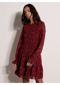 Minikleid Apricot "Chiffonkleid mit Paisleymuster", Damen, Gr. 12, burgundy, gewebt, , Modisch, normal, Rundhals, Fl&uuml;gel&auml;rmel, Kleider Minikleid, mit elastischem Bund