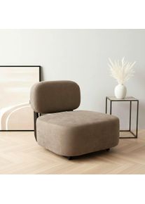 Loungesessel Home Affaire "LIORAN Designsessel mit filigranem Holzgestell, Feinstruktur-Bezug", braun (taupe), B:73cm H:72cm T:85cm, rubber wood leg, pine wood frame, plywood seat and back, foam, fabric, Sessel, Loungesessel, Designklassiker, modern und zeitlos, Topseller