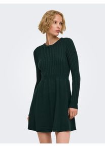Strickkleid Only "ONLFIA LS CABLE DRESS KNT", Damen, Gr. XL, N-Gr, Langarm, Strick, gr&uuml;n (scarab), Strick, Obermaterial: 50% Viskose, 27% Nylon, 23% Polyester, unifarben, regular fit ca. Mitte Oberschenkel, Rundhals, Kleider Strickkleid, Viskosemischung, regular fit