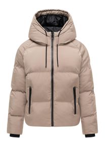 Winterjacke Navahoo "Winterjacke Petit-Puffy 14", Damen, Gr. XL, beige (taupe grau), gerade h&uuml;ftbedeckend, &Auml;rmel ohne &Auml;rmelschlitz Rippstrickb&uuml;ndchen, Jacken Winterjacke, Damen Jacke mit verschwei&szlig;ter Steppung