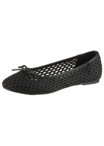 Ballerina ANISTON SHOES, Damen, Gr. 37, Synthetik, schwarz, Bast, Lederimitat, Basic, Schuhe Ballerina, Loafer, Slipper, Schlupfschuh mit kleiner Schleife- NEUE KOLLEKTION