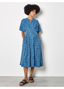 Midikleid Apricot "Midikleid", Damen, Gr. XS (34), N-Gr, blau, gewebt, Obermaterial: 90% Viskose LENZING ECOVERO CV LenzEcov. 10% Nylon NY., gemustert, V-Ausschnitt, Gerade Manschetten, Kleider Midikleid, Druck