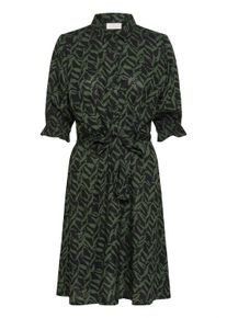 Midikleid Kaffe "Damen Kleid KAdina", Damen, Gr. 40, N-Gr, schwarz (schwarz with thyme graphic), Obermaterial: 100% Viskose LENZING ECOVERO CV LenzEcov., Kleider Midikleid