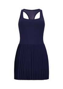 Shirtkleid FABLETICS "Fabletics Kleid HOT SHOT PLEATED CLASSIC MINI DRESS", Damen, Gr. M, blau (deep navy), Casual, regular fit, eckiger Ausschnitt, Kleider Shirtkleid, mit integriertem BH
