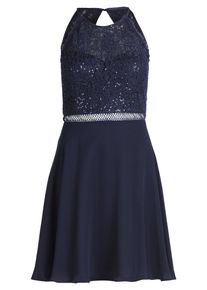 Cocktailkleid Vera Mont "Cocktailkleid mit Spitze", Damen, Gr. 34, EURO, blau (night sky), 100% Polyester PES., Kleider Cocktailkleid