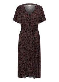 Midikleid Kaffe "Damen Kleid KAbeathe", Damen, Gr. 40, N-Gr, braun (fudge, schwarz flower print), Obermaterial: 100% Viskose LENZING ECOVERO CV LenzEcov., Kleider Midikleid