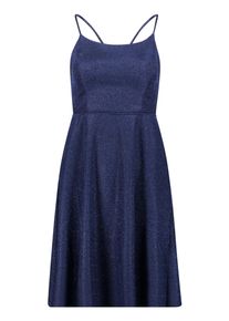 Cocktailkleid Vera Mont "Cocktailkleid mit Schn&uuml;rung", Damen, Gr. 30, EURO, blau (dunkelblau, schwarz), Obermaterial: 100% Polyester PES., Kleider Cocktailkleid