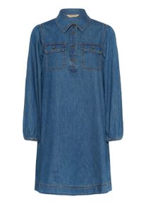 Midikleid Culture "Damen Kleid CUbayla", Damen, Gr. XXL, N-Gr, blau (dunkelblau wash), Obermaterial: 90% Baumwolle CO. 10% Lyocell CLY., Kleider Midikleid