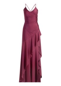 Abendkleid Vera Mont "Abendkleid mit Volant", Damen, Gr. 38, EURO, rot (prune wine), Obermaterial: 81% Polyamid PA. 19% Elasthan EL., Kleider Abendkleid