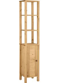 Hochschrank OTTO HOME "Ayanna, Badschrank, Badezimmerm&ouml;bel, FSC", beige (natur), B:33cm H:170cm T:30cm, Massivholz, Schr&auml;nke, Hochschrank, Badschrank aus Massivholz, FSC, Breite 33 cm, H&ouml;he 170 cm