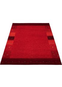 Wollteppich OCI DIE TEPPICHMARKE "INTENSE MALA", rot (dunkelrot), B:70cm H:12mm L:140cm, Schurwolle, Teppiche, Wollteppich, handgekn&uuml;pft, reine Schurwolle, fu&szlig;warm, Wohnzimmer