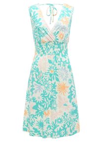 Sommerkleid Ragwear "Sommerkleid Aini Print", Damen, Gr. L, N-Gr, blau (mint combo), Obermaterial: 95% Viskose CV. 5% Elasthan EL., Kleider Sommerkleid