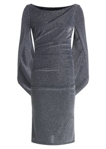 Cocktailkleid Vera Mont "Cocktailkleid im Glitzer-Look", Damen, Gr. 38, EURO, blau (dunkelblau, grau), Obermaterial: 87% Polyamid PA. 9% Polyester PES. 4% Elasthan EL., Kleider Cocktailkleid