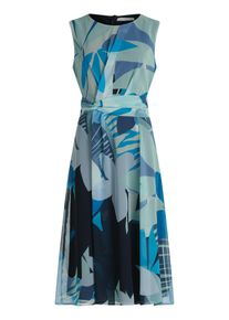 BETTY & CO Midikleid BETTY & CO "Midikleid ohne Arm", Damen, Gr. 42, EURO, blau (dunkelblau, blau), Obermaterial: 100% Polyester PES., Kleider Midikleid