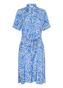 Midikleid Kaffe "Damen Kleid KAemine", Damen, Gr. 40, N-Gr, blau (ultramarine with chalk print), Obermaterial: 50% Viskose CV. 50% Viskose LENZING ECOVERO CV LenzEcov., Kleider Midikleid