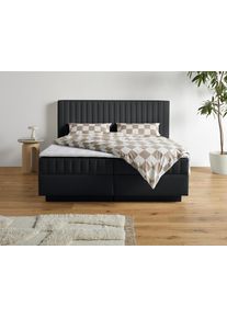 Boxbett HOMSY BY ANA JOHNSON "Moonio inkl. Bettkasten", schwarz (anthrazit), B:227cm L:214cm, Komplettbetten, Boxbett, erh&auml;ltlich in verschiedenen Breiten und H&auml;rtegraden
