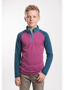 Fleecepullover Trollkids "KIDS RAULAND HALF ZIP", Kinder, Gr. 110, bright berry, madeira blau, schwarz turquoise, Obermaterial: 100% Polyester. Futter: 100% Polyester. Wattierung: 100% Polyester, Sweatshirts Fleecepullover, sportlich, sportliche Passform, aus technischem Waffelfleece