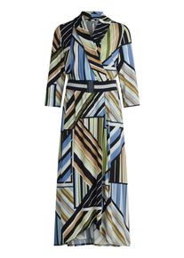 Midikleid Betty Barclay "Midikleid mit Volant", Damen, Gr. 48, EURO, bunt (blau, gr&uuml;n), Obermaterial: 95% Polyester PES. 5% Elasthan EL., Kleider Midikleid
