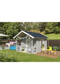 Spielhaus Nordic Holz "LIDO", grau (lichtgrau), B:270cm H:210,9cm T:330cm, Holz, Spielh&auml;user, Spielhaus, BxTxH: 270x330x211 cm