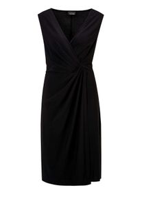 Abendkleid GOLDNER "Cocktailkleid mit Raffungen", Damen, Gr. 42, N-Gr, schwarz, Obermaterial: 95% Polyester PES. 5% Elasthan EL., festlich, V-Ausschnitt, Ohne Arm, Kleider Abendkleid, Kn&ouml;pfe