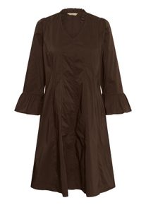 Midikleid Culture "Damen Kleid CUdaiva", Damen, Gr. XS, N-Gr, braun (coffee bean), Obermaterial: 65% Baumwolle CO. 33% Polyester PES. 2% Elasthan EL., Kleider Midikleid