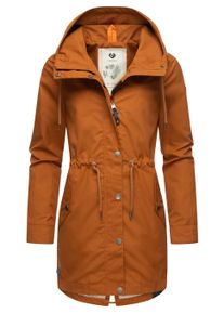 Parka Ragwear "Parka Canny", Damen, Gr. L, braun (cinnamon24), Obermaterial: 65% Polyester PES. 35% Baumwolle CO., figurumspielend Po-bedeckend, mit Kn&ouml;pfen normaler Saum, Jacken Parka, stylische &Uuml;bergangsjacke mit gro&szlig;er Kapuze