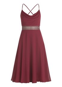 Cocktailkleid Vera Mont "Cocktailkleid mit Wasserfallausschnitt", Damen, Gr. 32, EURO, rot (deep dahlia), Obermaterial: 100% Polyester PES., Kleider Cocktailkleid