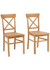Esszimmerstuhl OTTO HOME "Tatra", braun (eiche ge&ouml;lt, eiche natur), B:42cm H:93cm T:50cm, Massivholz, St&uuml;hle, Esszimmerstuhl, Holzstuhl im 2er, 4er oder 6er-Set, K&uuml;chenstuhl Landhaus