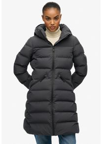 Steppjacke Superdry "CITY MID PADDED JACKET", Damen, Gr. XL, schwarz (ebony), Steppware, Obermaterial: 100% Polyester, unifarben, relaxed fit Po-bedeckend, Jacken Steppjacke, Kunstfaser, relaxed fit