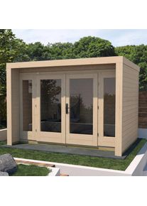 Gartenhaus Weka "263 Gr.2", beige (naturbelassen), Fu&szlig;boden im Gartenhaus, ohne Dacheindeckung, Massivholz, Gartenh&auml;user, Gartenhaus