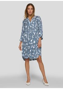 Druckkleid Rabe, Damen, Gr. 48, N-Gr, blau (pazifik), Web, Obermaterial: 100% Viskose, bedruckt, gemustert, bequem kniefrei, Rundhals, Kleider Druckkleid, mit floralem Allover-Print