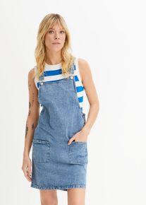 Jeanskleid bonprix, Damen, Gr. 36, N-Gr, ohne &Auml;rmel, blau denim washed, Obermaterial: 100% Baumwolle, A-Linie, Kleider Jeanskleid, A-Linien-Passform, aus Baumwolle, mit zwei aufgesetzten Taschen