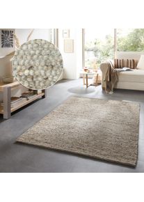 Wollteppich Theko "Alm-Gl&uuml;ck, Handwebteppich" Gr. 32, beige (sand multi), B:70cm H:12mm L:130cm, Schurwolle, Teppiche, Wollteppich, reine Schurwolle, meliert, handgewebt, Wendeteppich, auch als L&auml;ufer