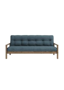 Schlafsofa Karup Design "KNOB", blau (petrol blau), B:205cm H:79cm T:95cm, Matratzenmaterialzusammensetzung: Futonmatratze mit Knopfheftung, H&ouml;he 14 cm, aus recyceleten Mischfasern mit einem Kern aus 4 cm Schaumstoff. Matratzenf&uuml;llung: Baumwoll-Mix-F&uuml;llung 90-95% Baumwolle und 5-10% Polyester. Bezug: 80% Baumwolle, 20% Polyester, Sofas, Schlafsofa, mit Futonmatratze, verschiedene Farben, FSC-zerti