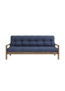 Schlafsofa Karup Design "KNOB", blau (navy), B:205cm H:79cm T:95cm, Matratzenmaterialzusammensetzung: Futonmatratze mit Knopfheftung, H&ouml;he 14 cm, aus recyceleten Mischfasern mit einem Kern aus 4 cm Schaumstoff. Matratzenf&uuml;llung: Baumwoll-Mix-F&uuml;llung 90-95% Baumwolle und 5-10% Polyester. Bezug: 80% Baumwolle, 20% Polyester, Sofas, Schlafsofa, mit Futonmatratze, verschiedene Farben, FSC-zertifiziert