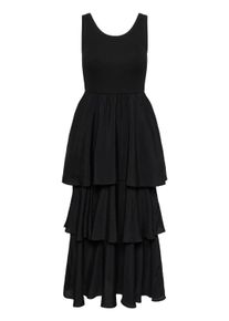 Midikleid Kaffe "Damen Kleid KAerika", Damen, Gr. XL, N-Gr, schwarz (schwarz deep), Obermaterial: 61% Polyester PES. 31% Viskose CV. 8% Elasthan EL., Kleider Midikleid