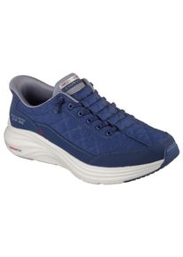 Slip-On Sneaker Skechers "CONTOUR FOAM", Herren, Gr. 48,5, Textil, blau (navy, grau), Lederimitat, Textil, Schuhe Slip-On Sneaker, Slipper, Schn&uuml;rschuh in veganer Verarbeitung, Cozy Fit&trade;-Komfort