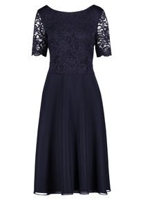 Cocktailkleid Vera Mont "Cocktailkleid mit Spitze", Damen, Gr. 46, EURO, blau (night sky), 100% Polyester PES., Kleider Cocktailkleid