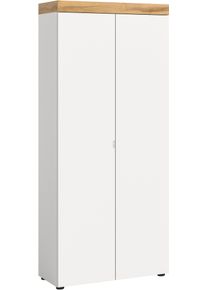 Schuhschrank OTTO HOME "MAMBO II, H&ouml;he 179 cm, 2 T&uuml;ren, 9 Einlegeb&ouml;den", wei&szlig; (platinum wei&szlig;, wotan eiche nachbildung), B:77cm H:179cm T:37cm, Holzwerkstoff, Schr&auml;nke, Schuhschrank, Schuhschrank, Schuhkommode, Flur, Diele